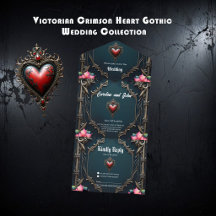 Victoriaans karmozijnrood Gotische Hart 