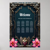 Victoriaans karmozijnrood gotische hart poster (Voorkant)