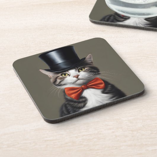 Victoriaans kat bier onderzetter (Linkerzijde)