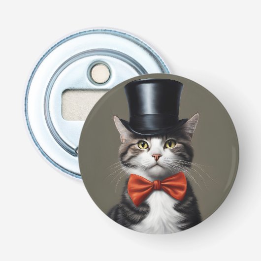 Victoriaans kat button flesopener (Voorkant)
