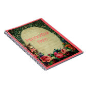 Victoriaans kat en bladmuziek bloemen notitieboek (Rechterzijde)