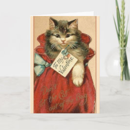 Victoriaans Kat in de Kaart van de Valentijnsdag