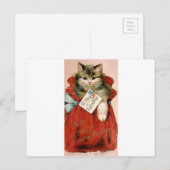 Victoriaans kat in de Valentijnsdag Bag Feestdagenkaart (Voorkant / Achterkant)