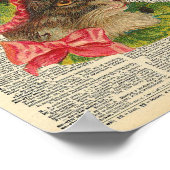 Victoriaans kat in pet op  woordenboekpagina poster (Hoek)