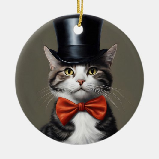 Victoriaans kat keramisch ornament (Voorkant)