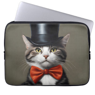 Victoriaans kat laptop sleeve