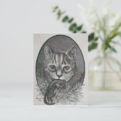 Victoriaans kat met Chipmunk Christmas Briefkaart (Staand voorkant)