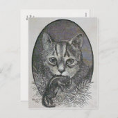 Victoriaans kat met Chipmunk Christmas Briefkaart (Voorkant / Achterkant)
