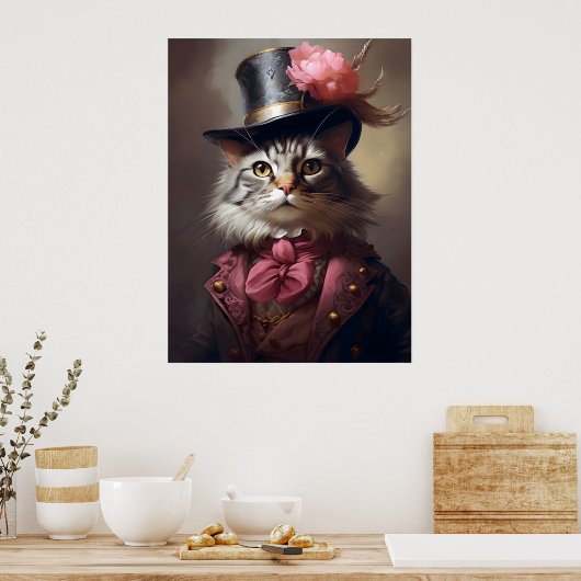 Victoriaans kat poster (Keuken)