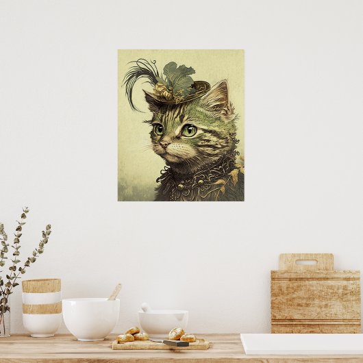  Victoriaans Kat Poster Afdrukmuur Kunst (Keuken)