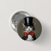 Victoriaans kat ronde button 3,2 cm (Voorkant /achterkant)