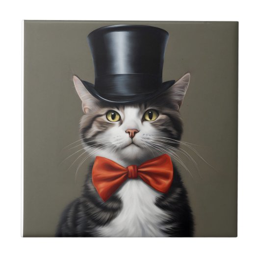 Victoriaans kat tegeltje (Voorkant)