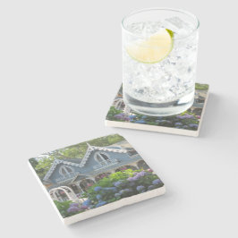 Victoriaans Katoen in Blue - Martha's wijntuin Stenen Onderzetter