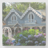 Victoriaans Katoen in Blue - Martha's wijntuin Stenen Onderzetter (Voorkant)