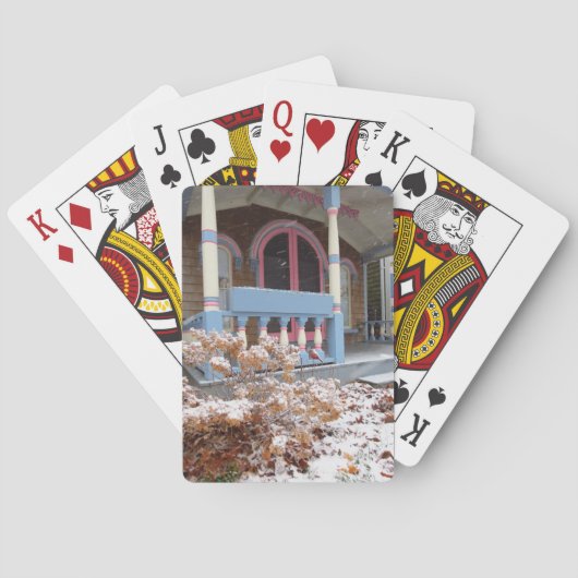 Victoriaans Katoen in sneeuw - Martha's wijngaard Pokerkaarten (Achterkant)