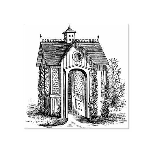 Victoriaans katoenhoudend  Greenhouse Rubberstempel (Afrduk)