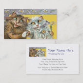 Victoriaans katten in de liefdeskaart met twee zij visitekaartje (Voorkant / Achterkant)