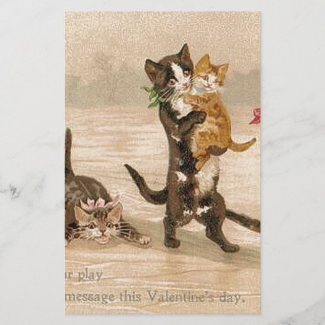  Victoriaans katten Kittens Valentijnsdag (Voorkant)