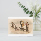  Victoriaans katten Kittens Valentijnsdag Feestdagenkaart (Staand voorkant)