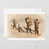  Victoriaans katten Kittens Valentijnsdag Feestdagenkaart (Voorkant / Achterkant)