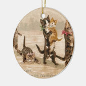  Victoriaans katten Kittens Valentijnsdag Keramisch Ornament (Links)