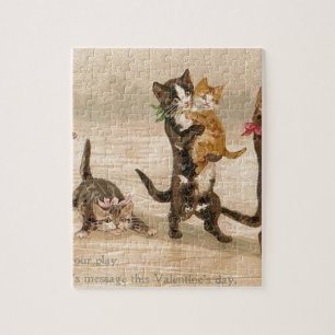  Victoriaans katten Kittens Valentijnsdag Legpuzzel