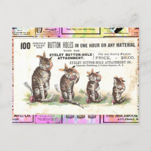 Victoriaans katten met tandpijn Briefkaart