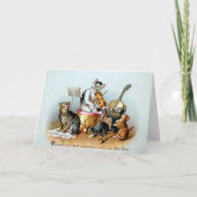 Victoriaans katten — nieuwjaarskaart