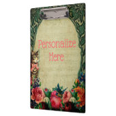 Victoriaans kattenblademuziek Bloemen  Groene Pin Klembord (Links)