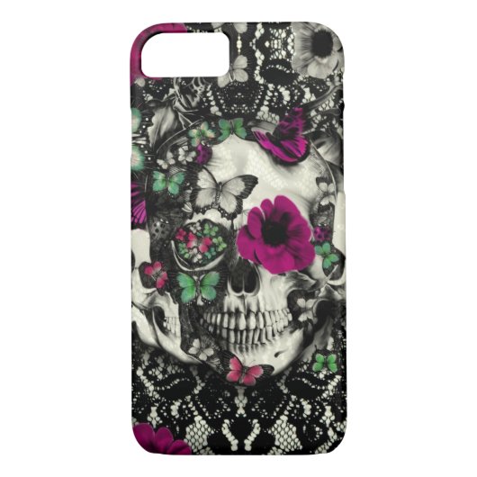 Victoriaans keelschedel met roze accenten Case-Mate iPhone case (Achterkant)