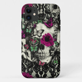 Victoriaans keelschedel met roze accenten iPhone 11 hoesje