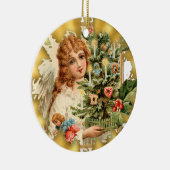  Victoriaans keramisch keramisch kerstsiermeisje Keramisch Ornament (Rechts)