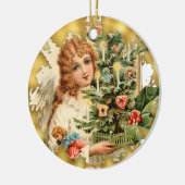  Victoriaans keramisch keramisch kerstsiermeisje Keramisch Ornament (Links)