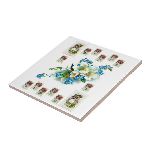 Victoriaans keramische Tegel Tegeltje (Zijkant)