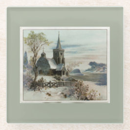 Victoriaans kerkerkerkerkerkerkerkerst glazen onderzetter