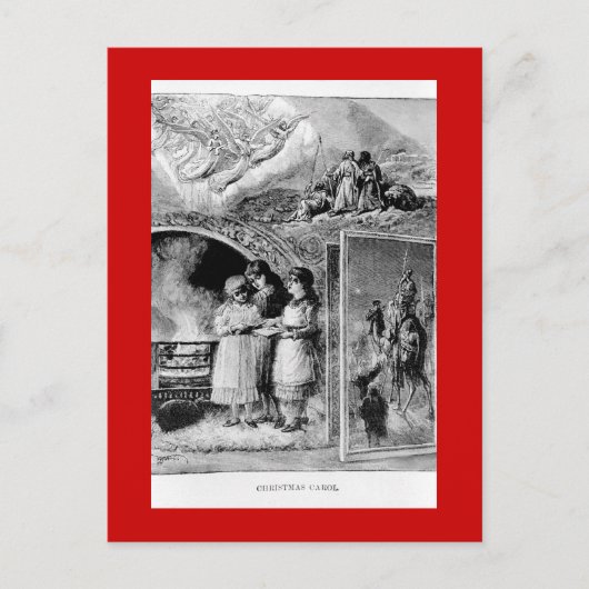 Victoriaans kerst Bijbelse scene Feestdagenkaart (Voorkant)