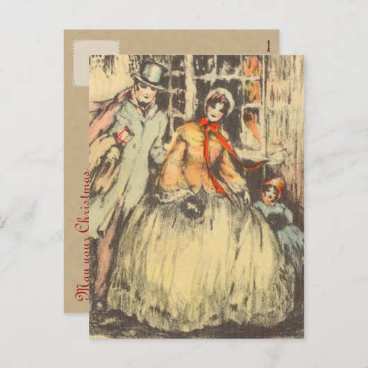 Victoriaans kerst Briefkaarten (Voorkant / Achterkant)