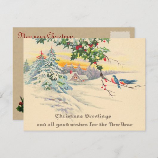 Victoriaans kerst Briefkaarten (Voorkant / Achterkant)