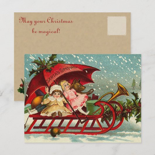 Victoriaans kerst Briefkaarten (Voorkant / Achterkant)