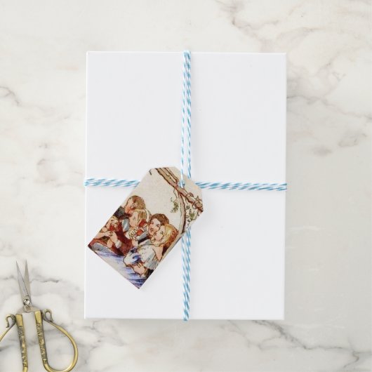 Victoriaans kerst cadeaulabel (Met Touw)