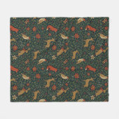 Victoriaans Kerst Dier & Botanisch Fleece Deken (Voorkant (Horizontaal))