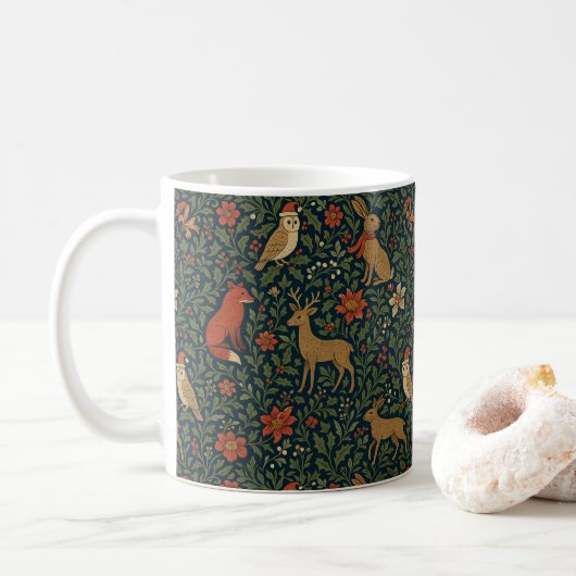 Victoriaans Kerst Dier & Botanisch Koffiemok (Met donut)