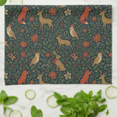 Victoriaans Kerst Dier & Botanisch Theedoek (Gevouwen)