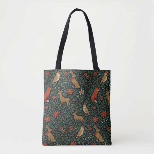 Victoriaans Kerst Dier & Botanisch Tote Bag (Voorkant)