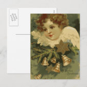 Victoriaans kerst engel Briefkaart (Voorkant / Achterkant)