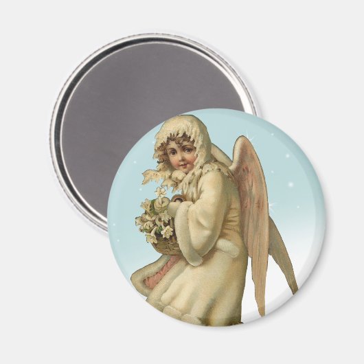 Victoriaans kerst engel meisje magneet (Voorkant / Achterkant)