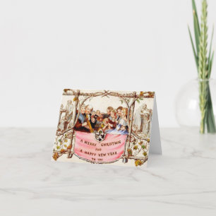 Victoriaans kerst feestdagen kaart