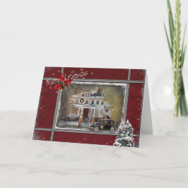 Victoriaans kerst feestdagen kaart