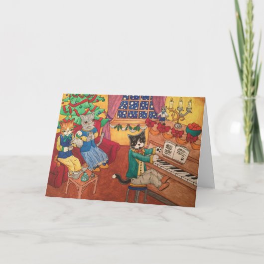 Victoriaans kerst feestdagen kaart (Voorkant)