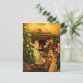 Victoriaans kerst feestdagenkaart (Staand voorkant)